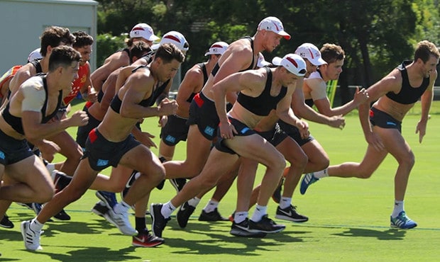 sunsttthumb090118.jpg The Suns take on Tuesday's 2km time trial. Picture: goldcoastfc.com.au - AFL,Gold Coast Suns,Kade Kolodjashnij